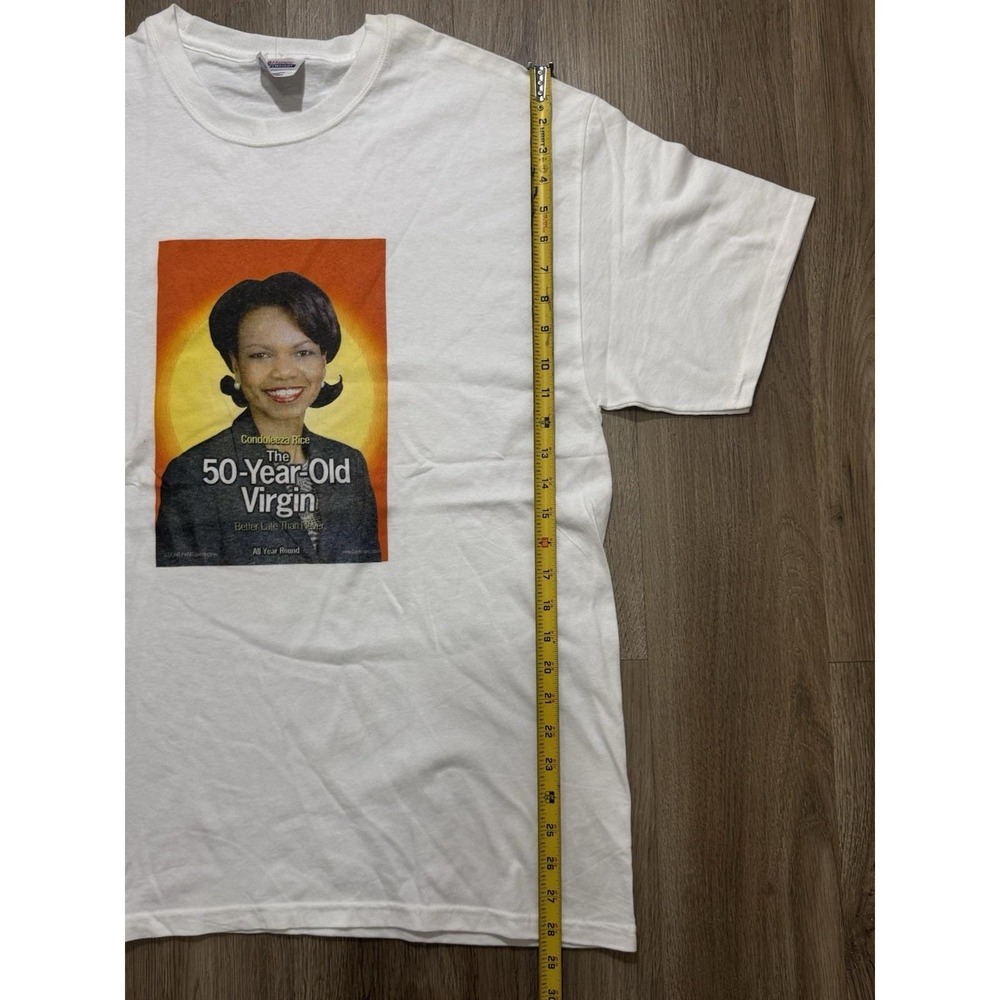 Vintage Condoleezza Rice 50 Years Old Virgin T Shirt Size‎ L - Picture 2 of 9